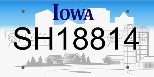 SH18814 Iowa License Plate