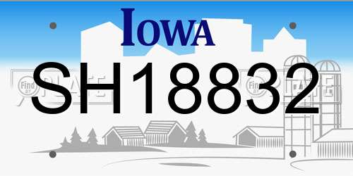 SH18832 Iowa License Plate