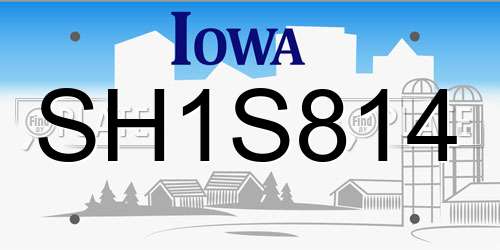SH1S814 Iowa License Plate