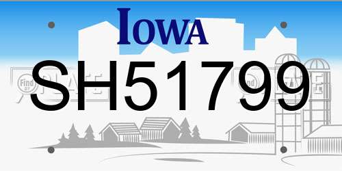 SH51799 Iowa License Plate