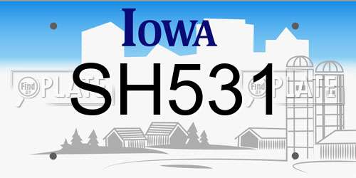 SH531 Iowa License Plate