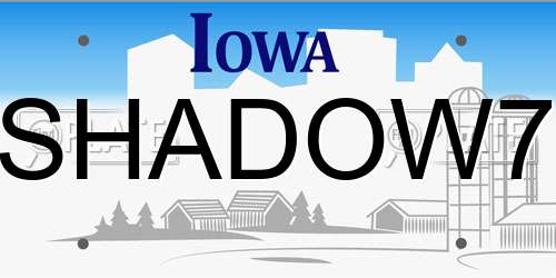 SHADOW7 Iowa License Plate