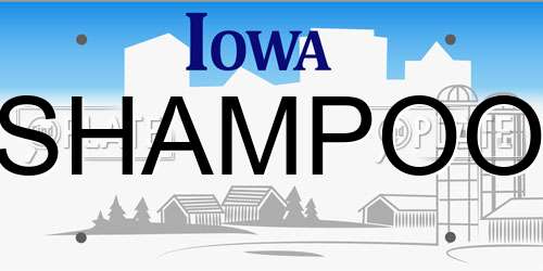 SHAMPOO Iowa License Plate