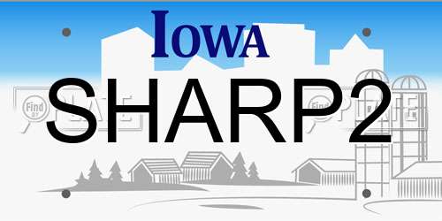 SHARP2 Iowa License Plate