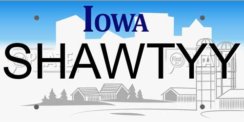 SHAWTYY Iowa License Plate