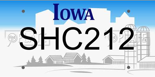 SHC212 Iowa License Plate