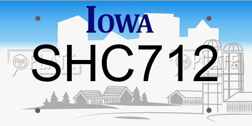 SHC712 Iowa License Plate