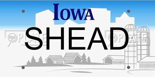 SHEAD Iowa License Plate