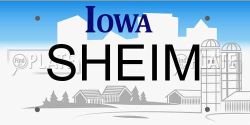 SHEIM Iowa License Plate