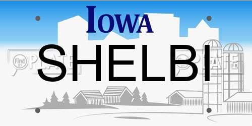 SHELBI Iowa License Plate