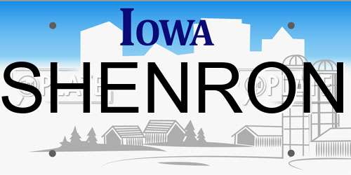 SHENRON Iowa License Plate
