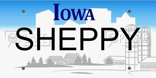 SHEPPY Iowa License Plate