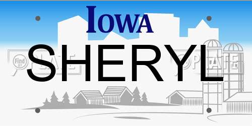 SHERYL Iowa License Plate