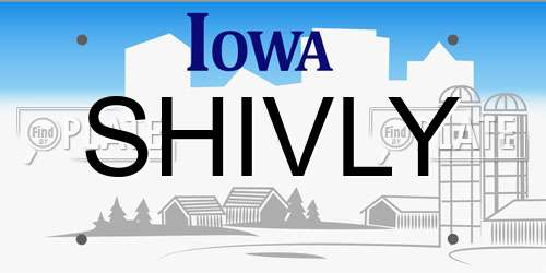 SHIVLY Iowa License Plate