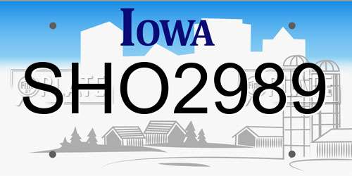 SHO2989 Iowa License Plate