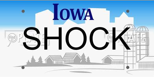 SHOCK Iowa License Plate