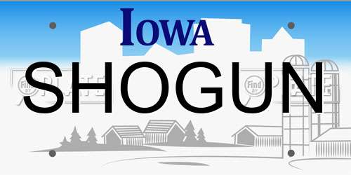 SHOGUN Iowa License Plate