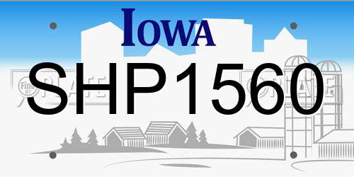 SHP1560 Iowa License Plate
