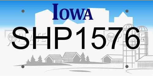 SHP1576 Iowa License Plate
