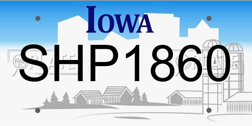 SHP1860 Iowa License Plate
