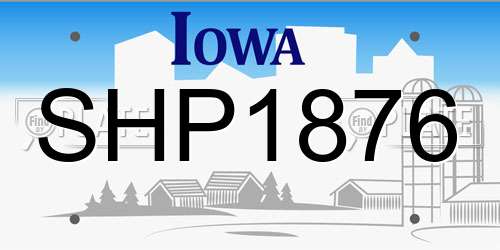 SHP1876 Iowa License Plate