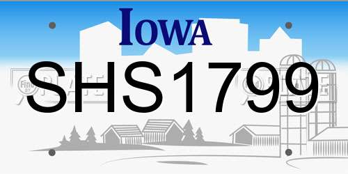 SHS1799 Iowa License Plate