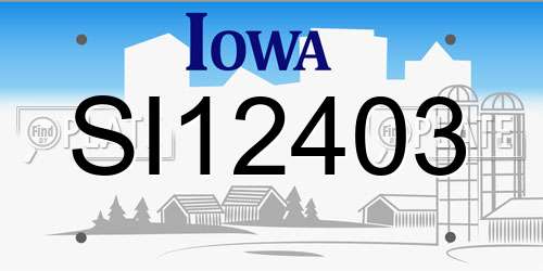 SI12403 Iowa License Plate