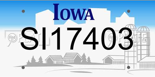 SI17403 Iowa License Plate