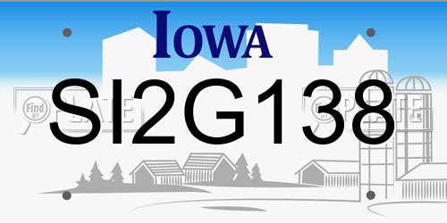 SI2G138 Iowa License Plate