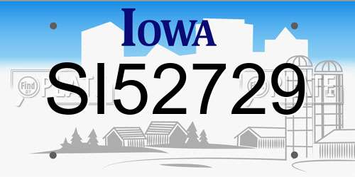 SI52729 Iowa License Plate