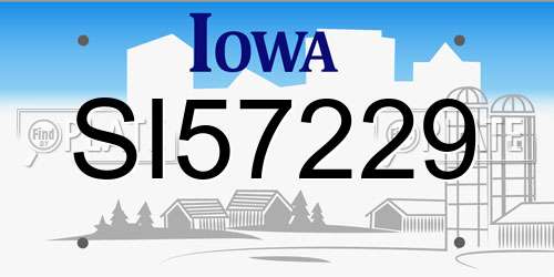 SI57229 Iowa License Plate