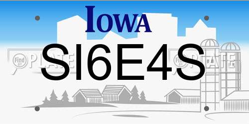 SI6E4S Iowa License Plate