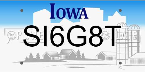 SI6G8T Iowa License Plate