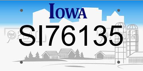 SI76135 Iowa License Plate