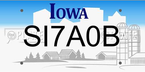 SI7A0B Iowa License Plate