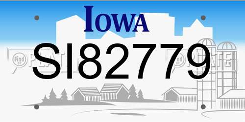 SI82779 Iowa License Plate
