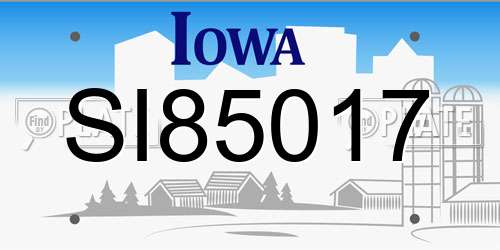 SI85017 Iowa License Plate