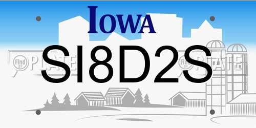 SI8D2S Iowa License Plate