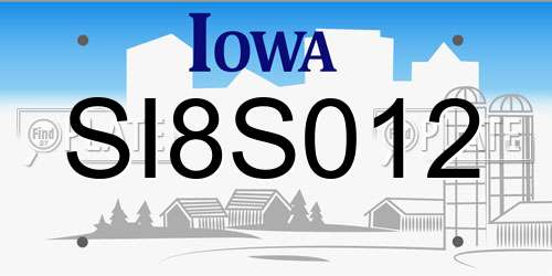 SI8S012 Iowa License Plate
