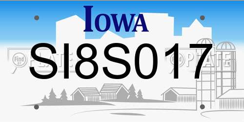 SI8S017 Iowa License Plate