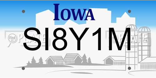 SI8Y1M Iowa License Plate