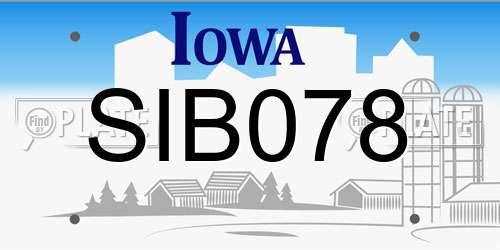 SIB078 Iowa License Plate