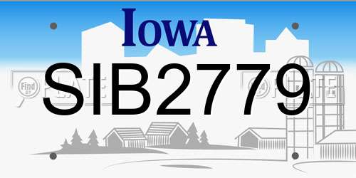 SIB2779 Iowa License Plate