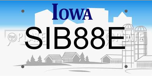 SIB88E Iowa License Plate