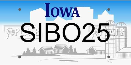 SIBO25 Iowa License Plate