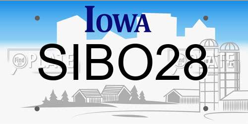 SIBO28 Iowa License Plate