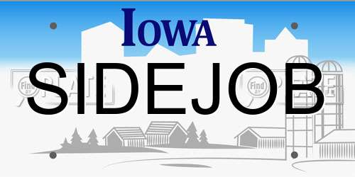SIDEJOB Iowa License Plate