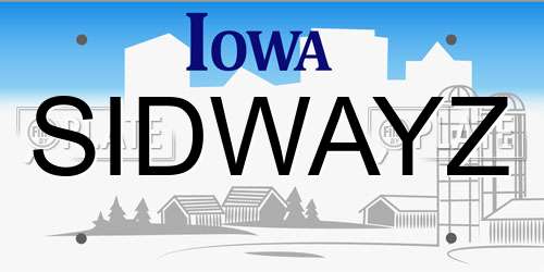 SIDWAYZ Iowa License Plate