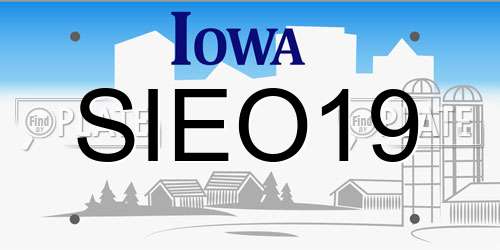 SIEO19 Iowa License Plate