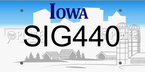 SIG440 Iowa License Plate